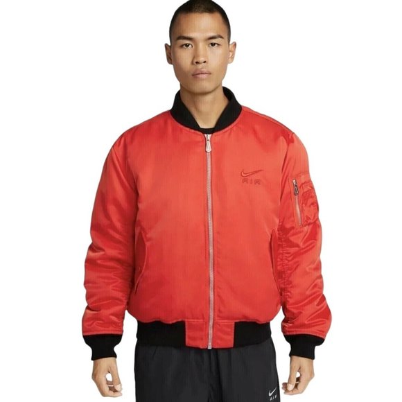 Nike Air Bomber Satin Puffer Jacket Men's Size M Red Valentines Day Gift NWT